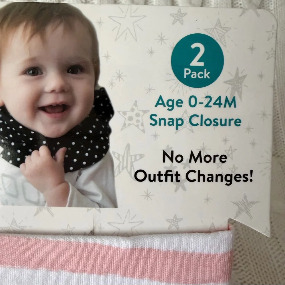 Bazzlebaby Bandobib Infant Scarf Style Infinity Bib NEW 2 Pack Baby Girl Hearts